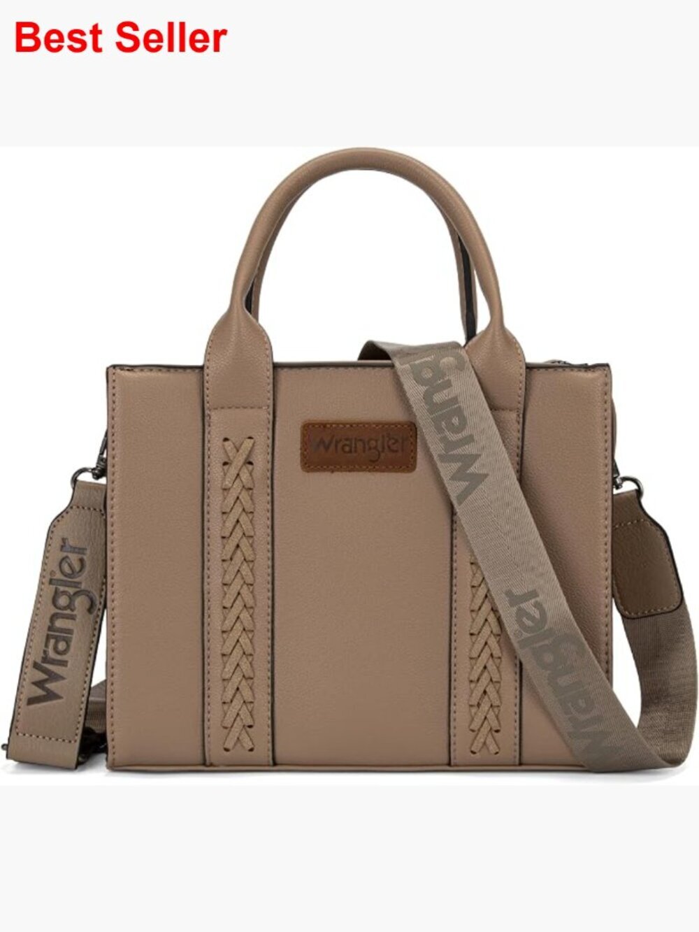 Faux Leather Tote Bag with Whipstitch Detailing Top Handle Satchel